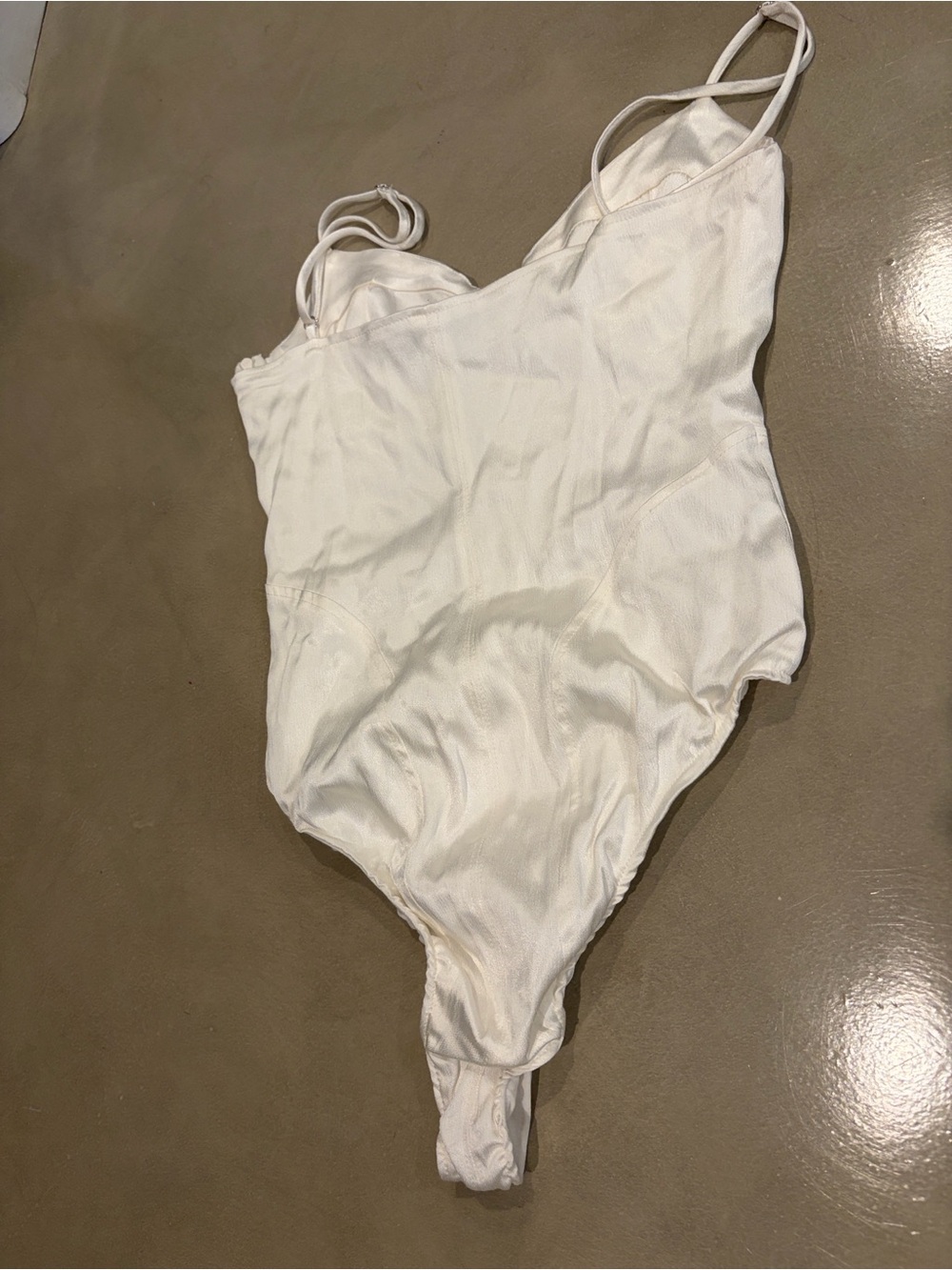 Zara White Satin-Look Bodysuit - Picture 2 of 4